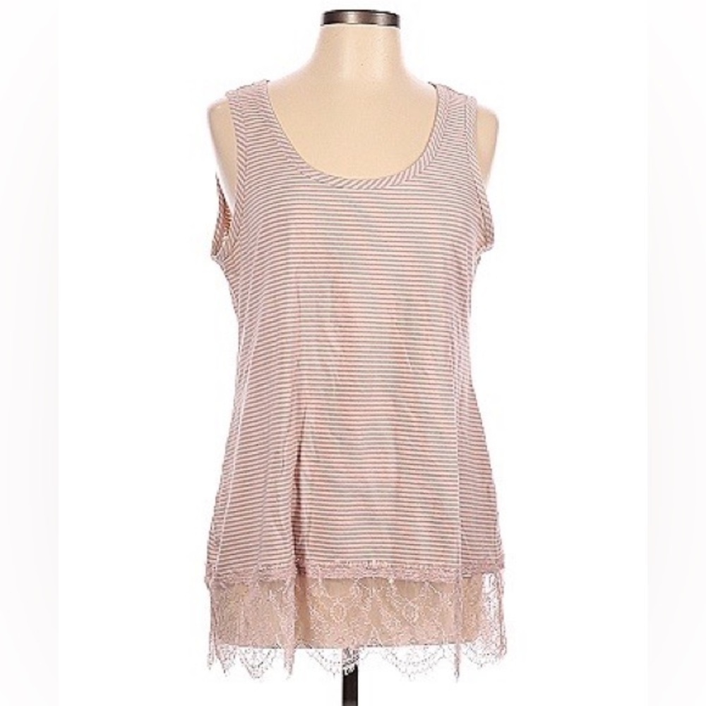 Soft Surroundings Striped Sleeveless Scoop Neck Top